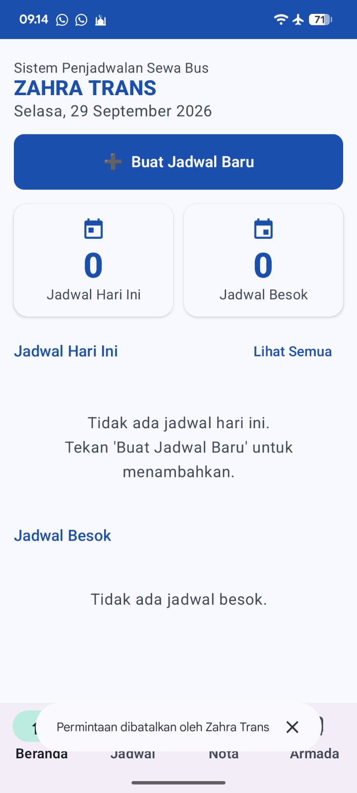Penjadwalan Bus Pariwisata