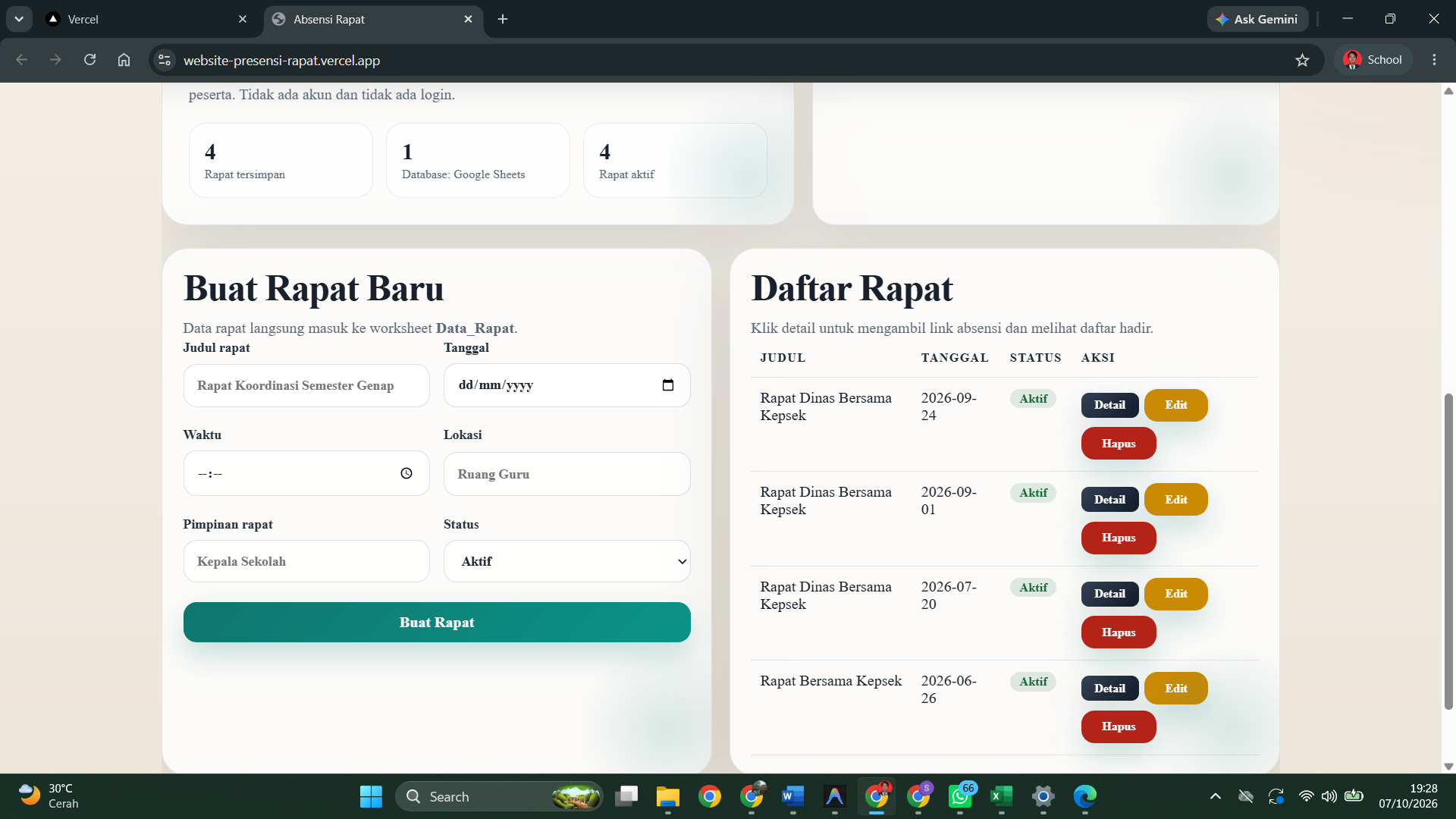 Presensi Rapat